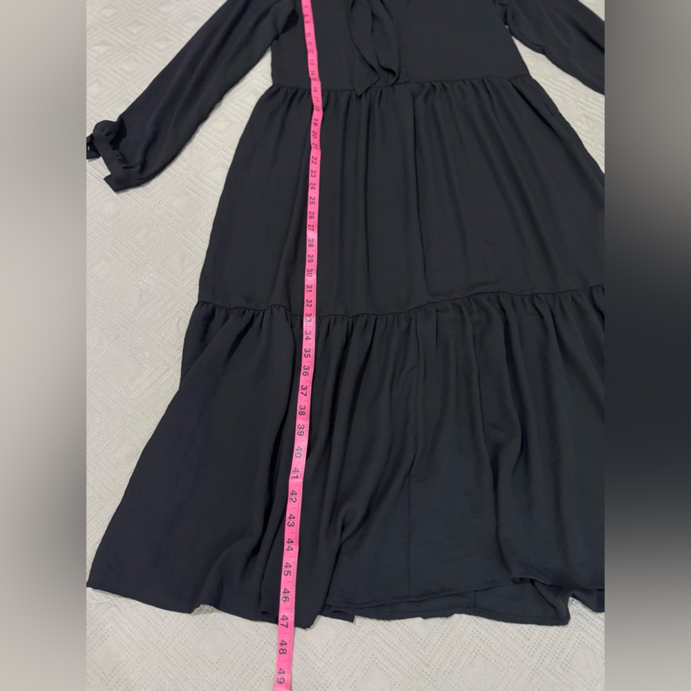 Monki Black Long Sleeve Dress, light weigh , - Picture 8 of 10